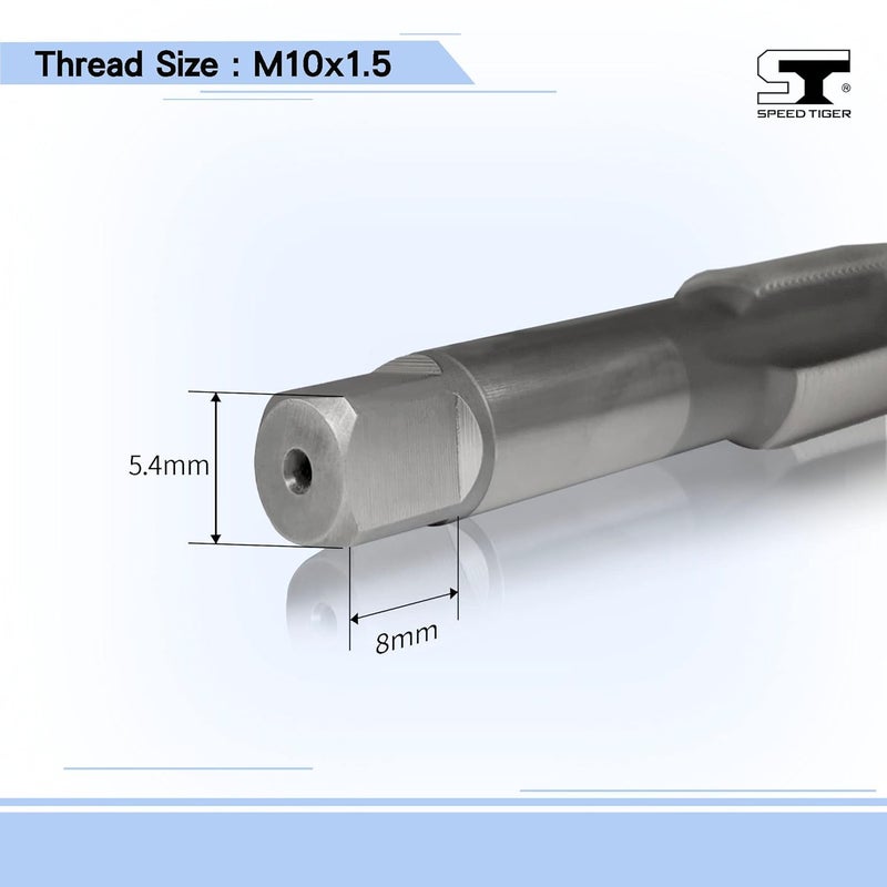 SPEED TIGER TGM_M10x1.5 HSS Spiral Point Taps, Metric M10x1.5mm H3 Tolerance, Uncoated 3 Straight Flutes – Made in Taiwan (2 Pieces, M10x1.5) - Image 3